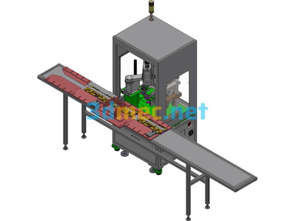 Robot Labeling Equipment - 3D Model Exported Free Download