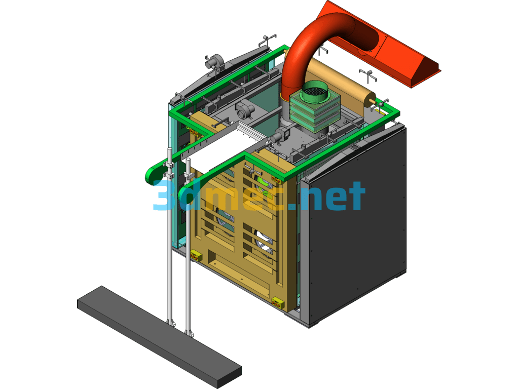 Hanging Chain Infrared Oven - 3D Model SolidWorks Free Download