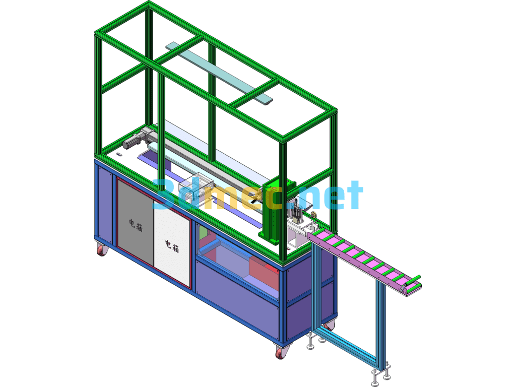 A35 Guide Groove Fixed Length Cutting Machine - 3D Model SolidWorks Free Download