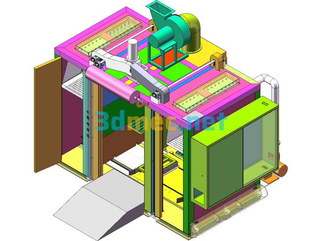 Lift-Door Spraying Oven - 3D Model SolidWorks Free Download