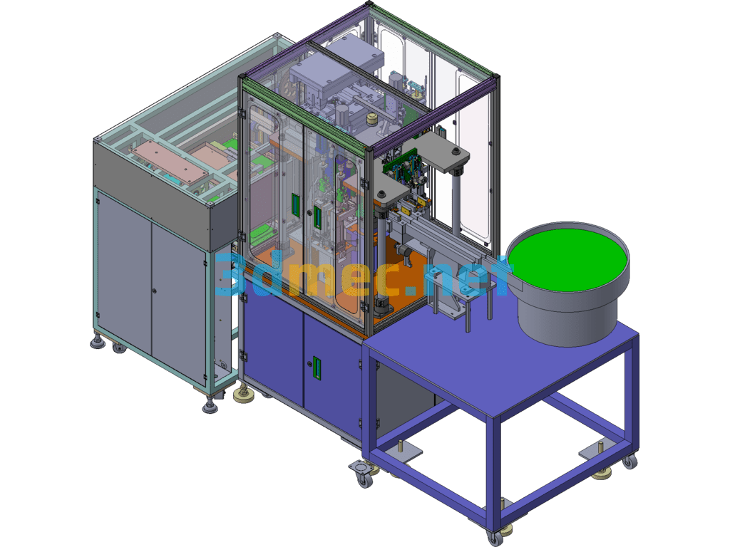 Optical Communication 128G Card Automatic Assembly Line - 3D Model SolidWorks Free Download