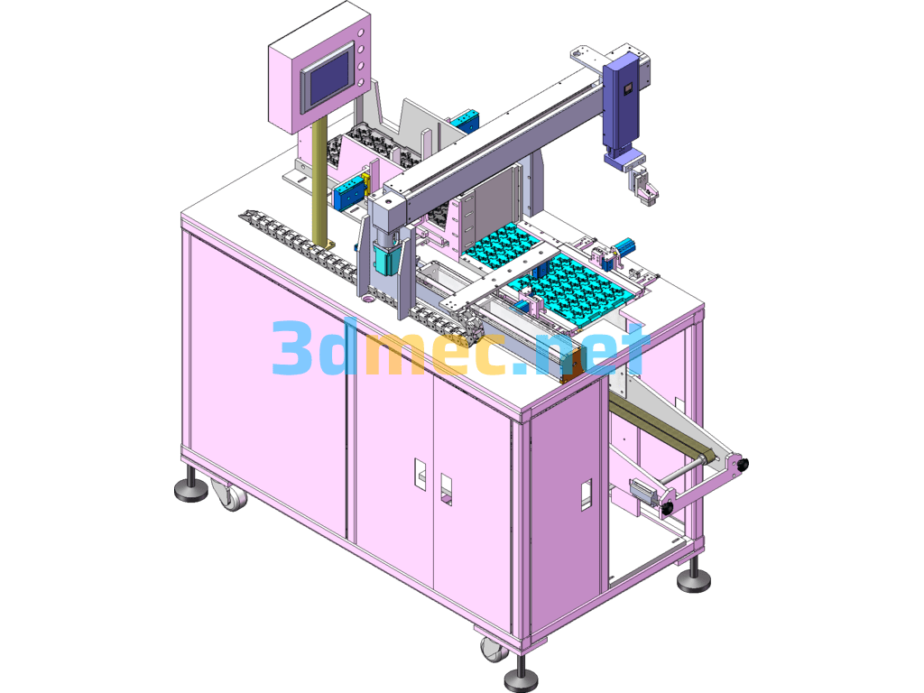 A Kind Of Extraction Tray Stacking Feeding Equipment - 3D Model SolidWorks Free Download