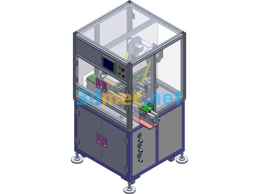 Double Glue Sticking Equipment - 3D Model SolidWorks Free Download