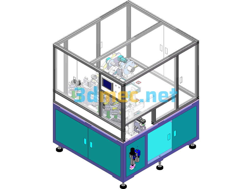 A Kind Of Ear Glue Sticking Machine - 3D Model SolidWorks Free Download