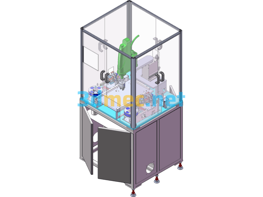 Horizontal Automatic Labeling Machine - 3D Model SolidWorks Free Download