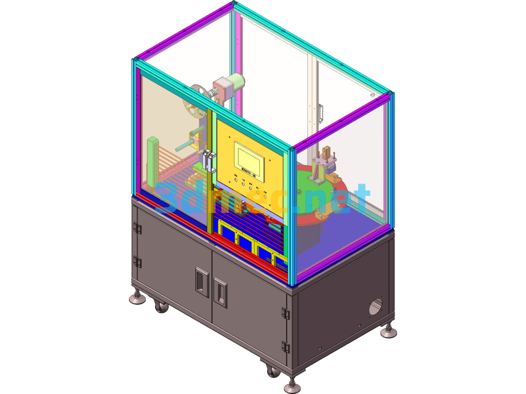 Automatic Labeling Equipment + Engineering Drawing + Bom - 3D Model SolidWorks Free Download