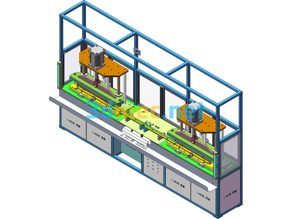 Automobile Sealing Strip Cover Front Lip Punching Machine - 3D Model SolidWorks Free Download