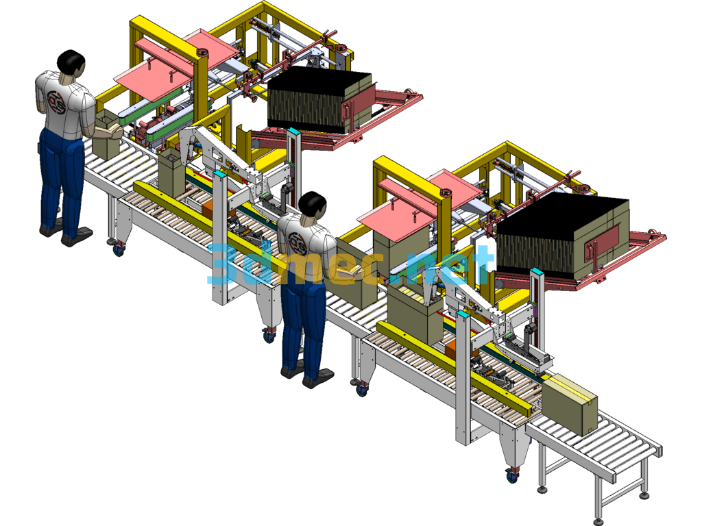 Unpacking And Sealing Line - 3D Model SolidWorks Free Download