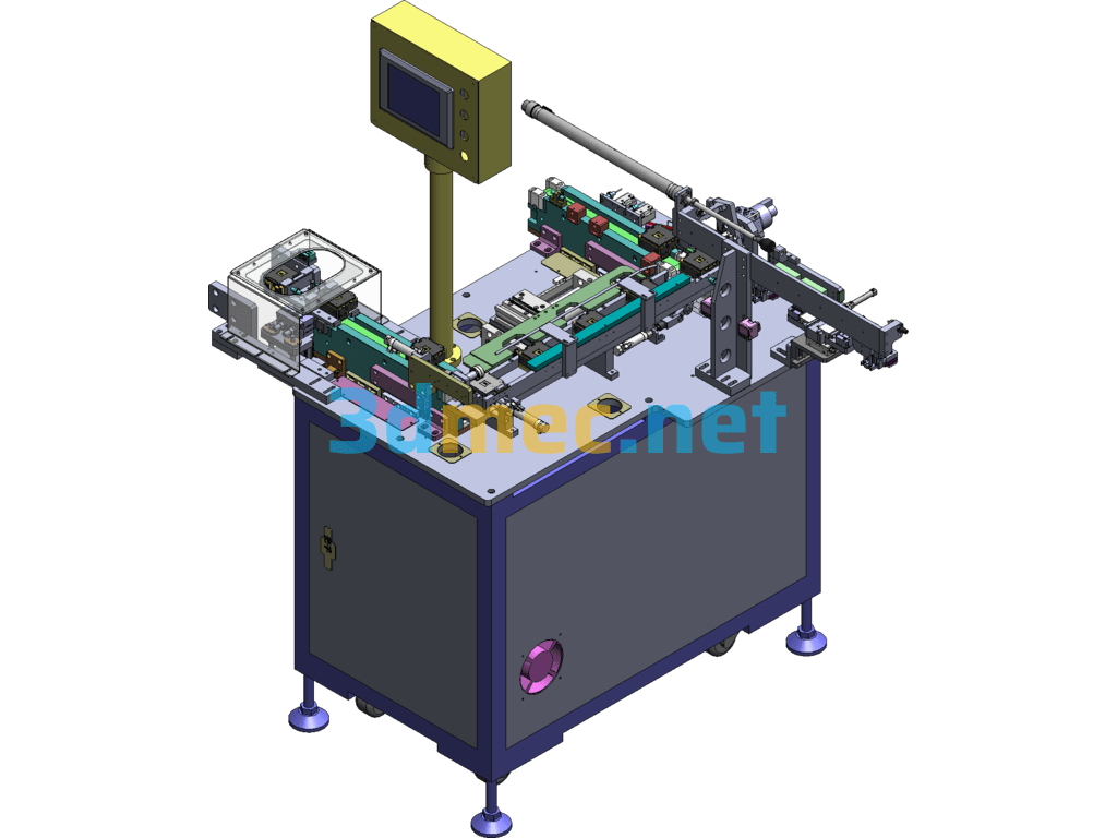 A Kind Of Electric Core Wire Tail Cutting Machine - 3D Model SolidWorks Free Download