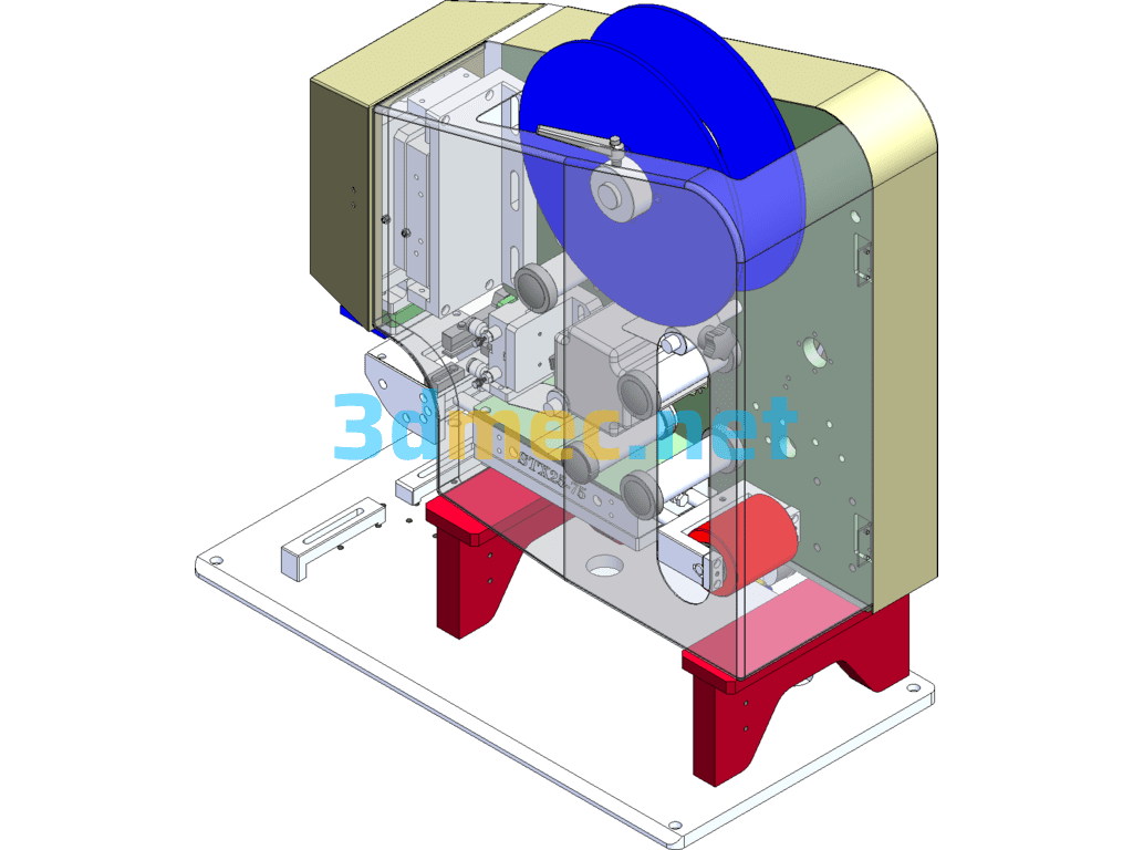 Semi-Automatic High-Precision Flat Labeling Machine - 3D Model SolidWorks Free Download