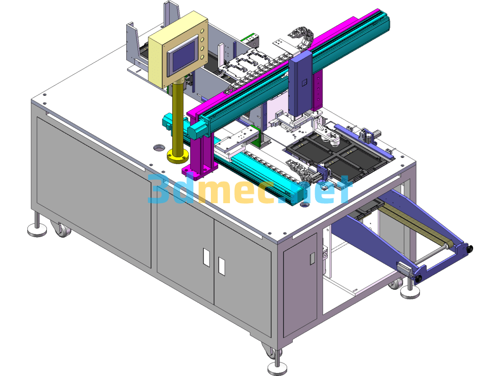 A Tray Feeding Device - 3D Model SolidWorks Free Download