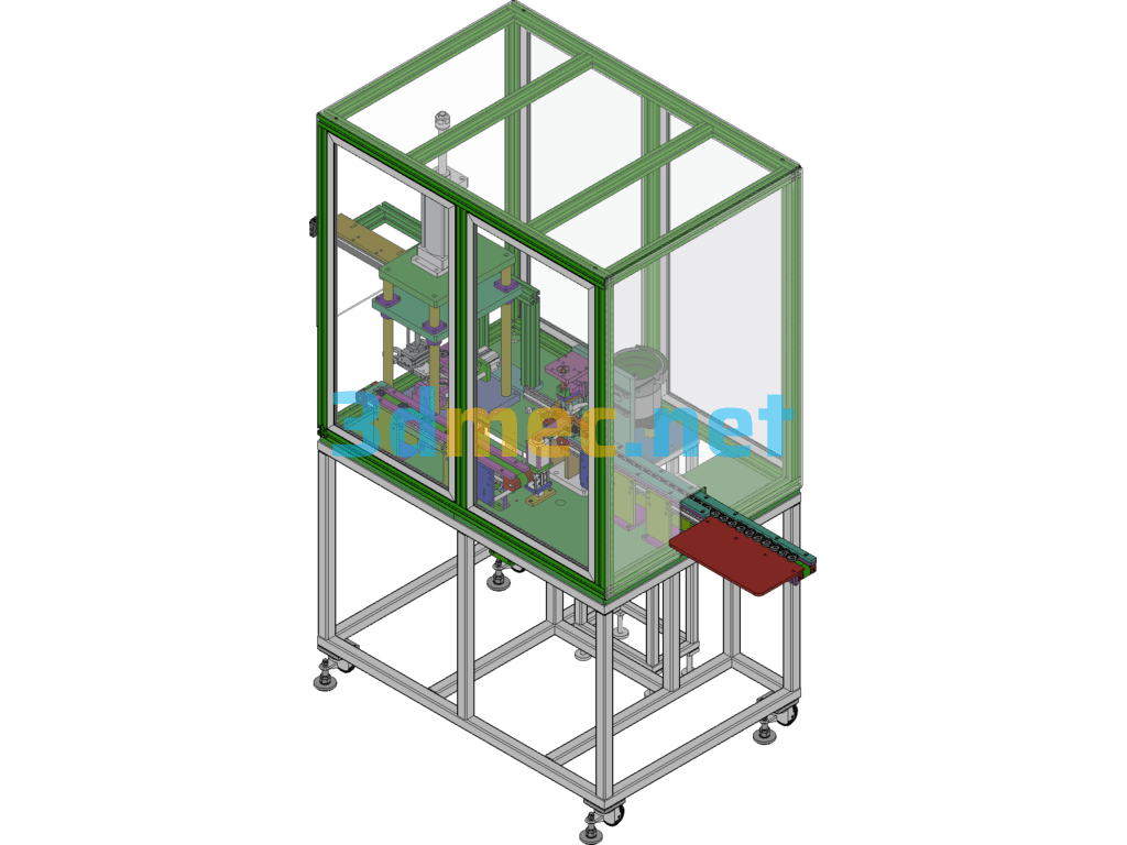 Fuel Pump Oil Tray Automatic Assembly Machine - 3D Model SolidWorks Free Download