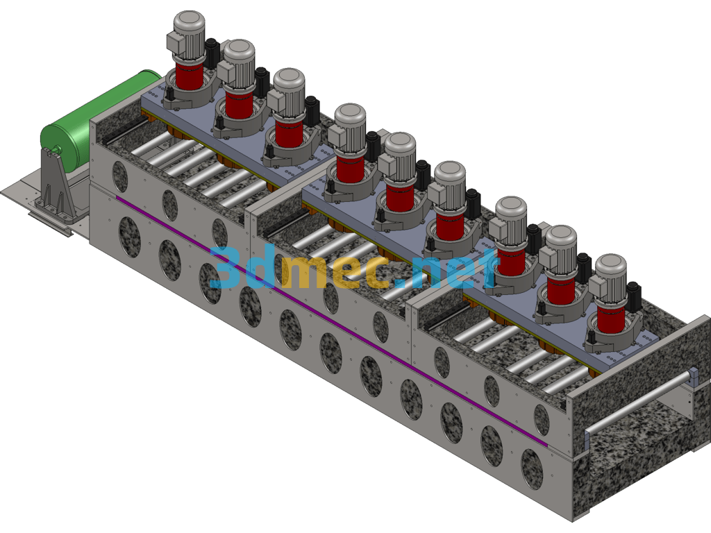 1200mm Slate Grinding And Polishing Machine - 3D Model SolidWorks Free Download