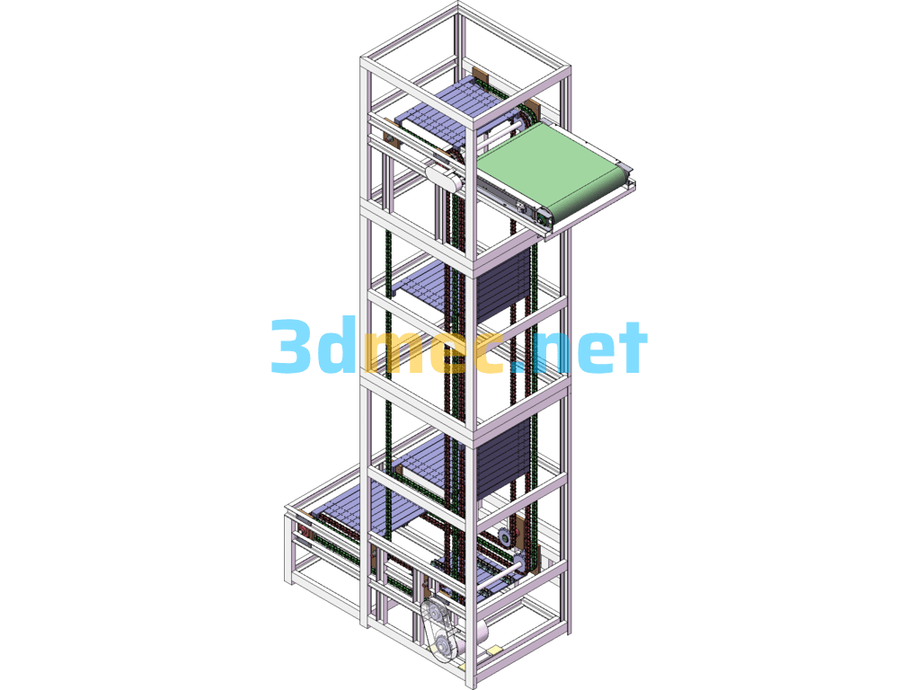 Continuous Elevator - 3D Model SolidWorks Free Download