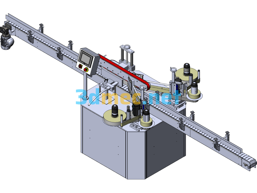 Double-Sided Labeling Machine - 3D Model SolidWorks Free Download