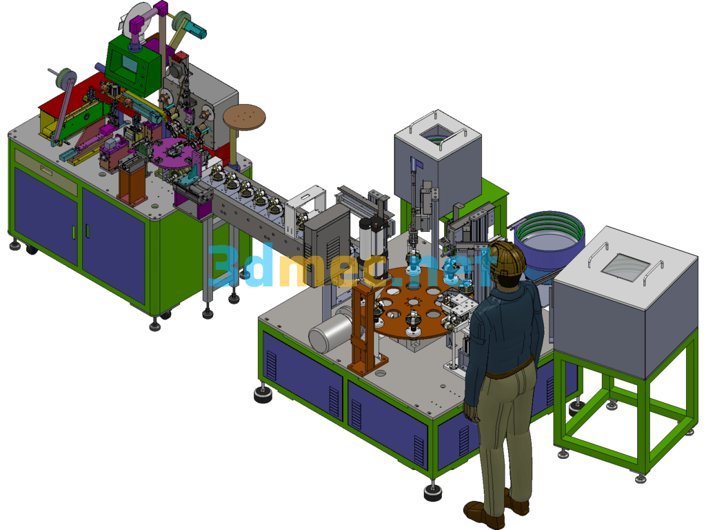 Semi-Automatic Assembly Line - 3D Model SolidWorks Free Download