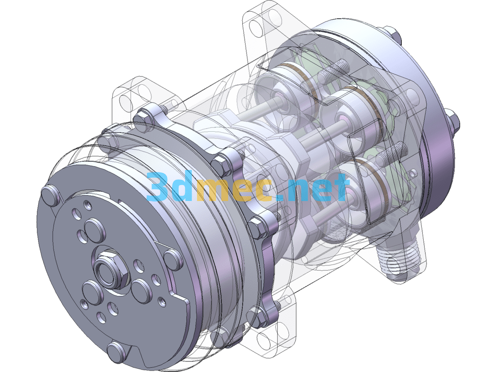 Car Air Conditioning Compressor - 3D Model SolidWorks Free Download