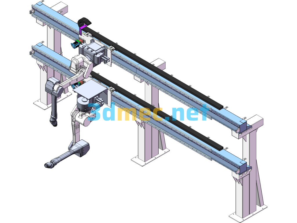 Single Arm Double Truss - 3D Model SolidWorks Free Download