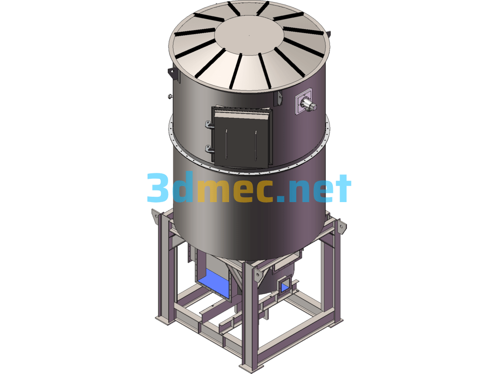 5000 Air Volume Rotary RTO Furnace Catalytic Combustion Heat Storage Equipment - 3D Model SolidWorks Free Download