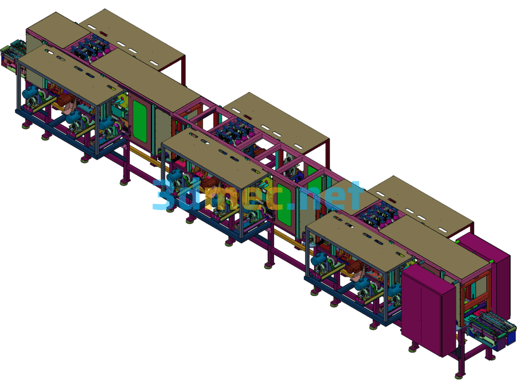 Non-Standard Automated Assembly Line Equipment Assembly - 3D Model SolidWorks Free Download