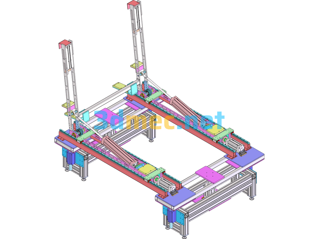 Cylinder Driven 90 Degree 98 Inch TV Vertical Machine - 3D Model SolidWorks Free Download