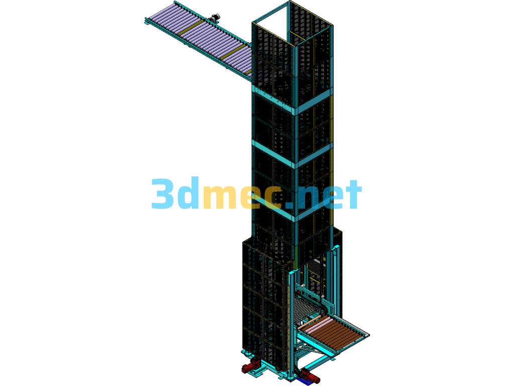 Continuous Lift For Warehouse Shipment - 3D Model SolidWorks Free Download