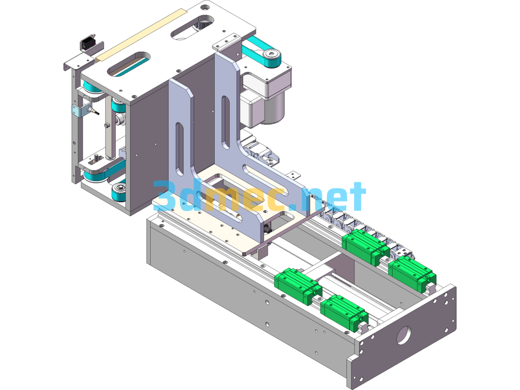 Lifting And Retractable Conveyor Belt Mechanism - 3D Model SolidWorks Free Download