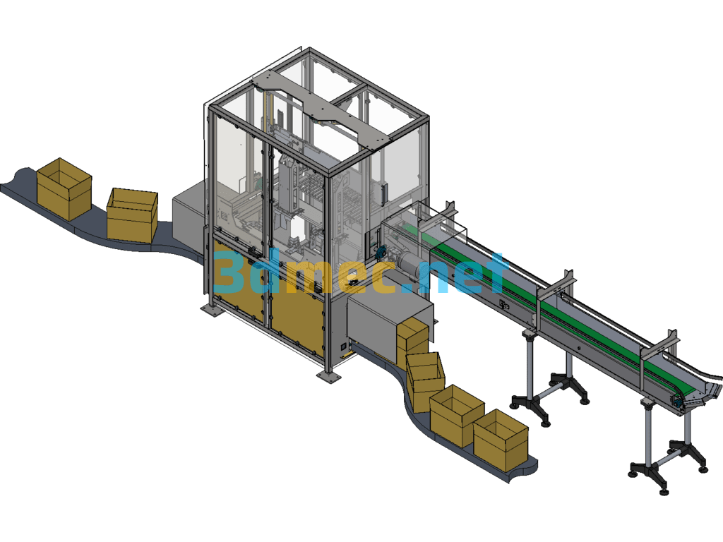 Carton Packing Automatic Packaging Machine - 3D Model Inventor Free Download