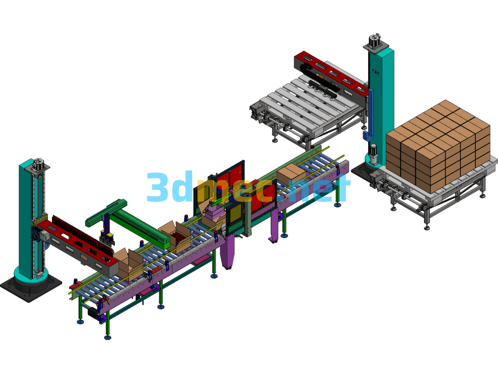 Gantry Palletizing Case - 3D Model Exported Free Download