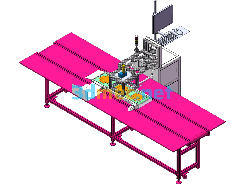 Powder Box CCD Inspection Machine - 3D Model SolidWorks Free Download