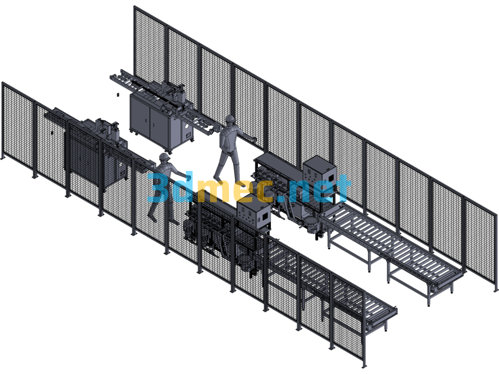 Automatic Parts Processing Line - 3D Model Exported Free Download