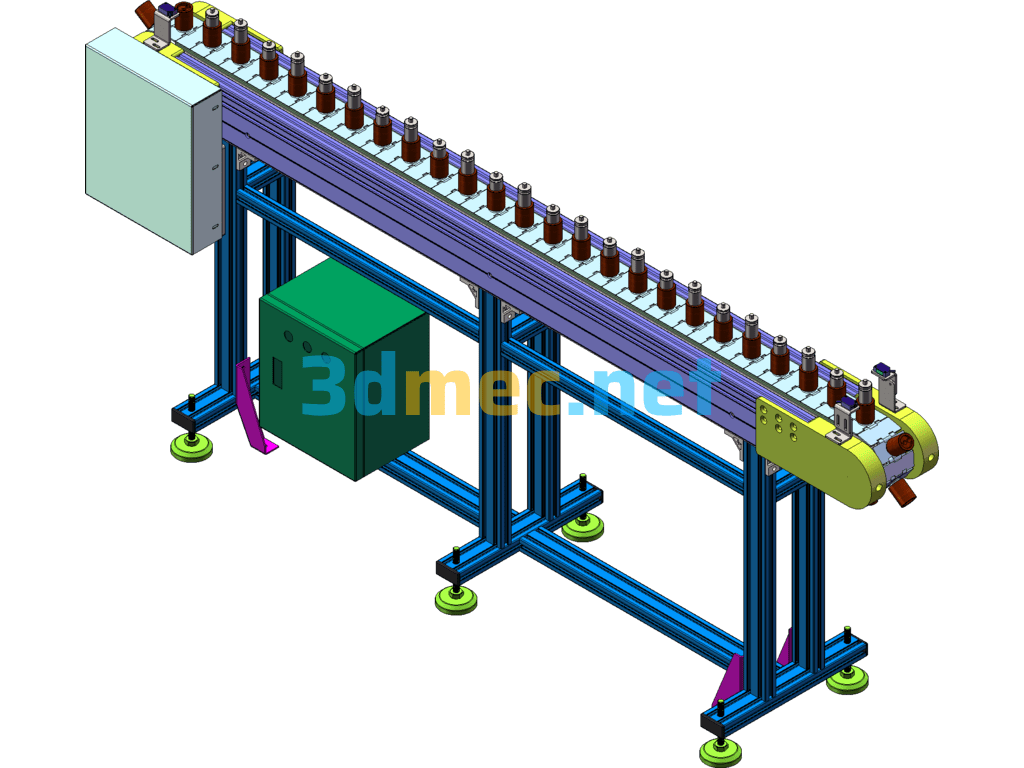 Workstation Positioning Conveyor - 3D Model SolidWorks Free Download