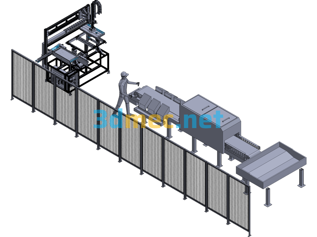 Cartoning And Packaging Line - 3D Model Exported Free Download