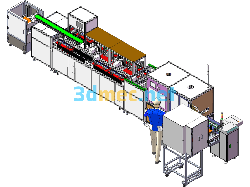 Automatic Assembly And Testing Line - 3D Model SolidWorks Free Download