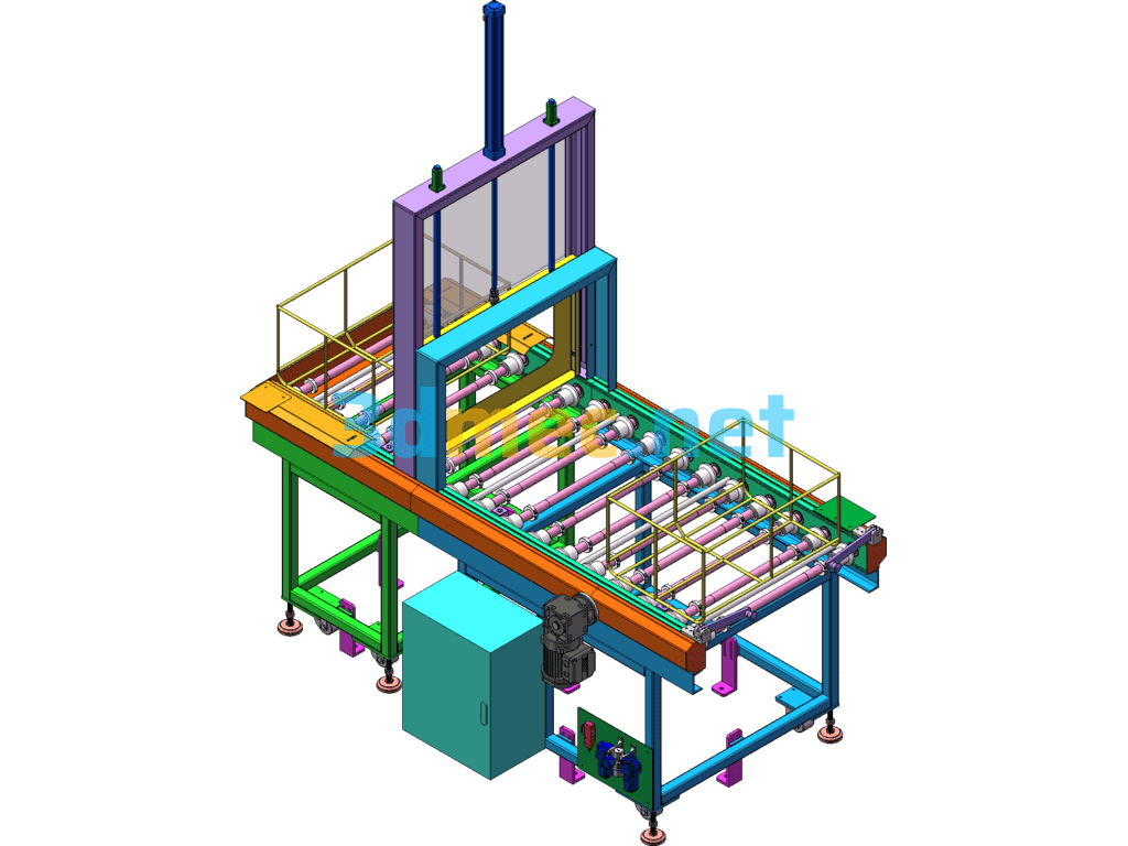 Accumulation Roller Line - 3D Model SolidWorks Free Download