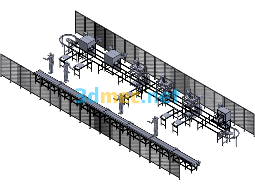 Non-Standard Automated Testing Line - 3D Model Exported Free Download