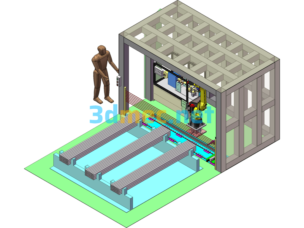 Fully Automatic Labeling Equipment - 3D Model SolidWorks Free Download