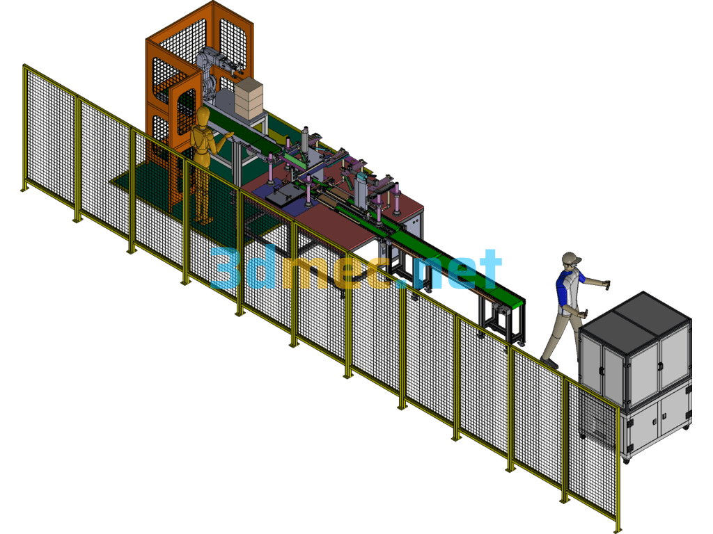 Parts Processing Line - 3D Model Exported Free Download