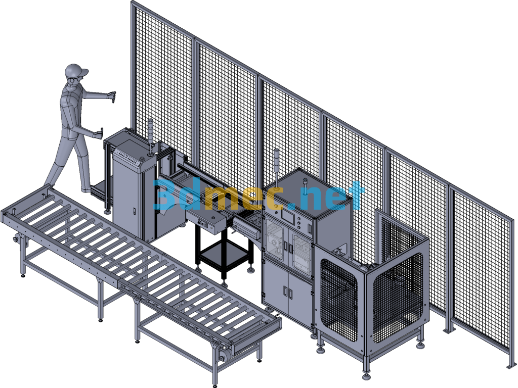 Robot Handling Line - 3D Model Exported Free Download