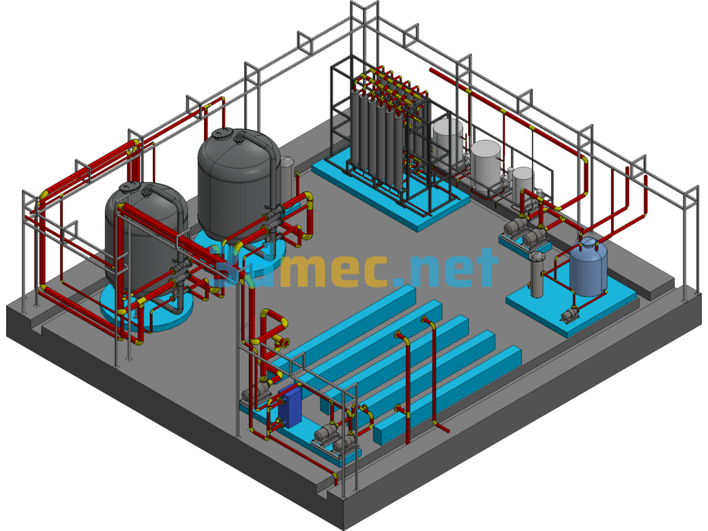 Ultrafiltration System Equipment Room - 3D Model Exported Free Download