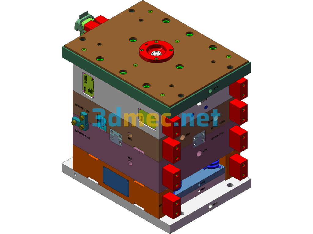 Brush Holder Secondary Injection Molding - 3D Model SolidWorks Free Download