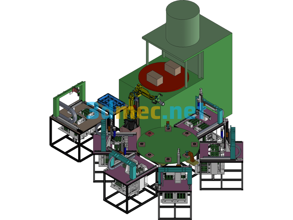 Three-Phase Terminal Automatic Assembly And Feeding - 3D Model SolidWorks AutoCAD-ZWCAD Free Download