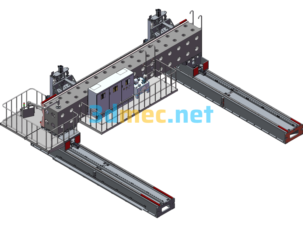 6000 Gantry Mobile CNC Surface Drilling Machine 6060 Gantry Milling Machine - 3D Model SolidWorks Free Download