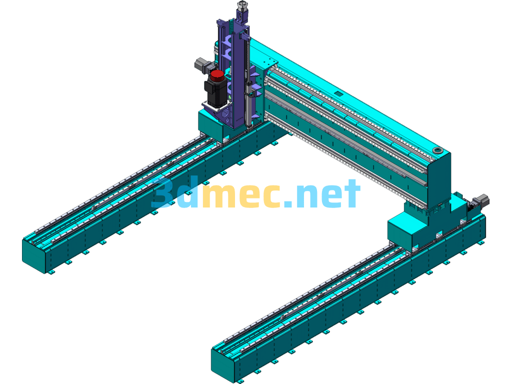 QL4040 Gantry Mobile CNC Drilling And Milling Machine - 3D Model SolidWorks Free Download