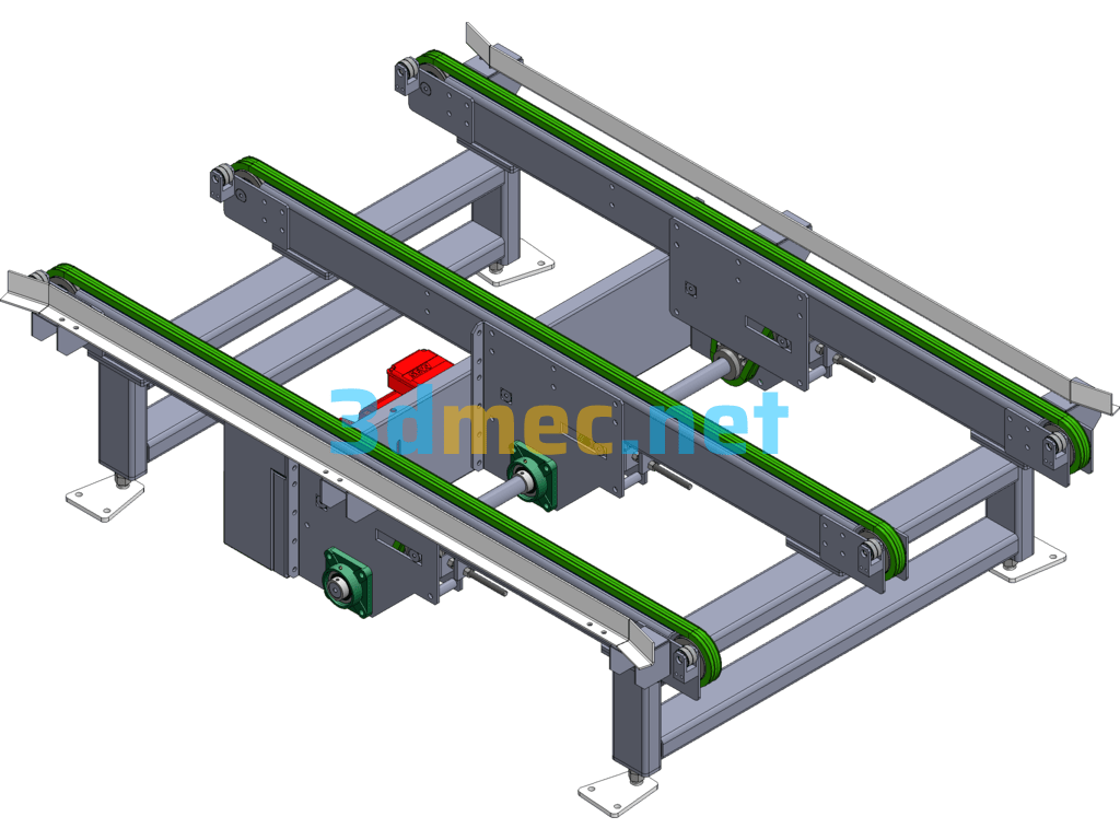 Three-Row Chain Machine - 3D Model SolidWorks Free Download