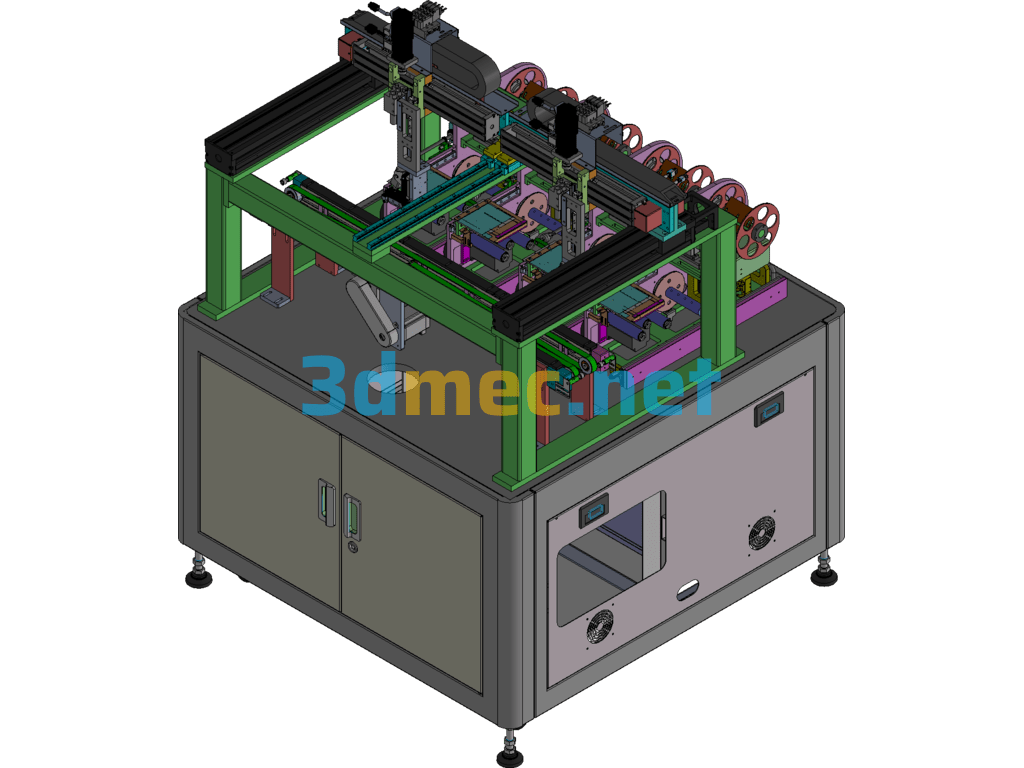 Online Four Label Labeling Machine - 3D Model Exported Free Download