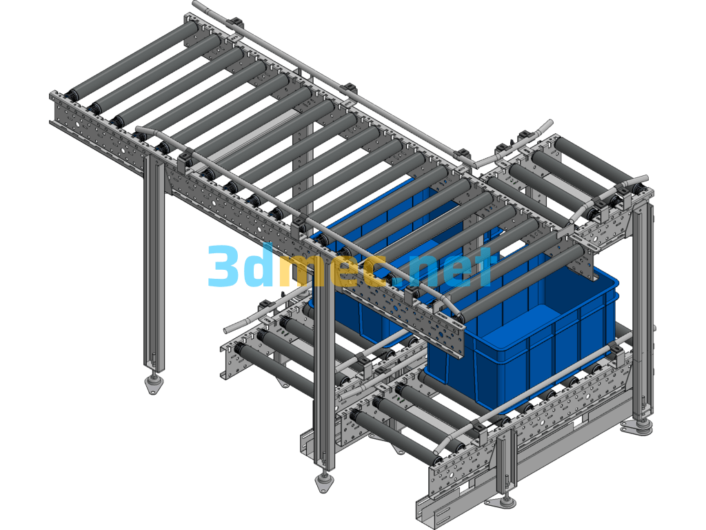 90 Degree Double Layer Roller Line - 3D Model Exported Free Download