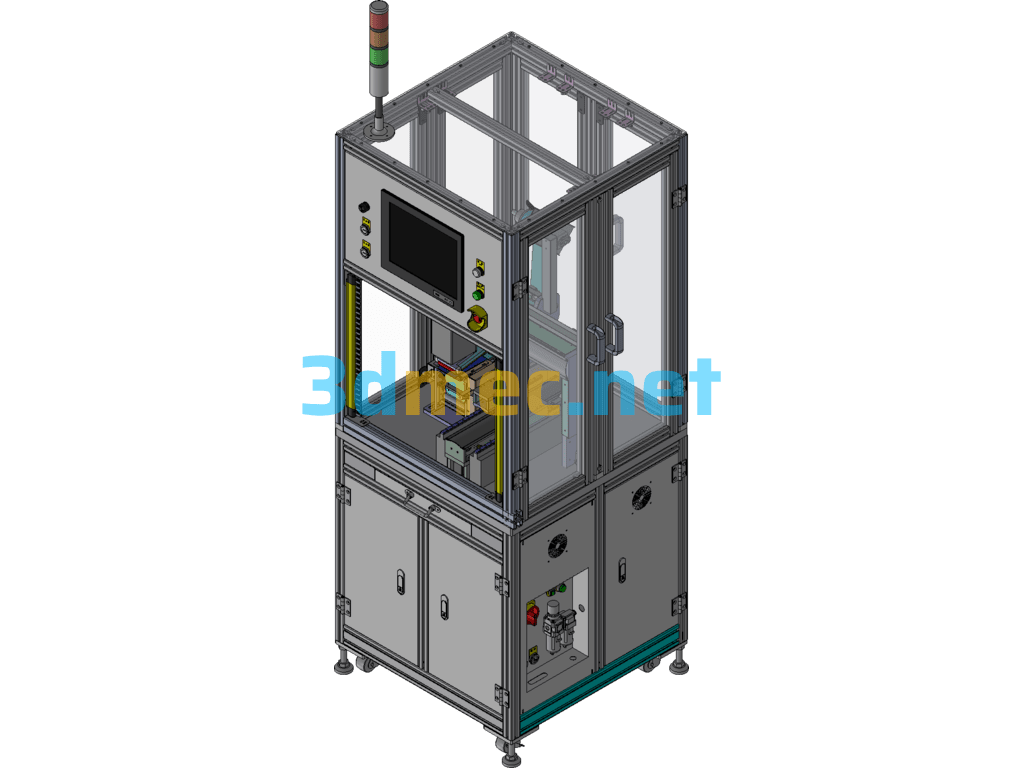 Floor Standing Double Axis Labeling Machine - 3D Model Exported Free Download