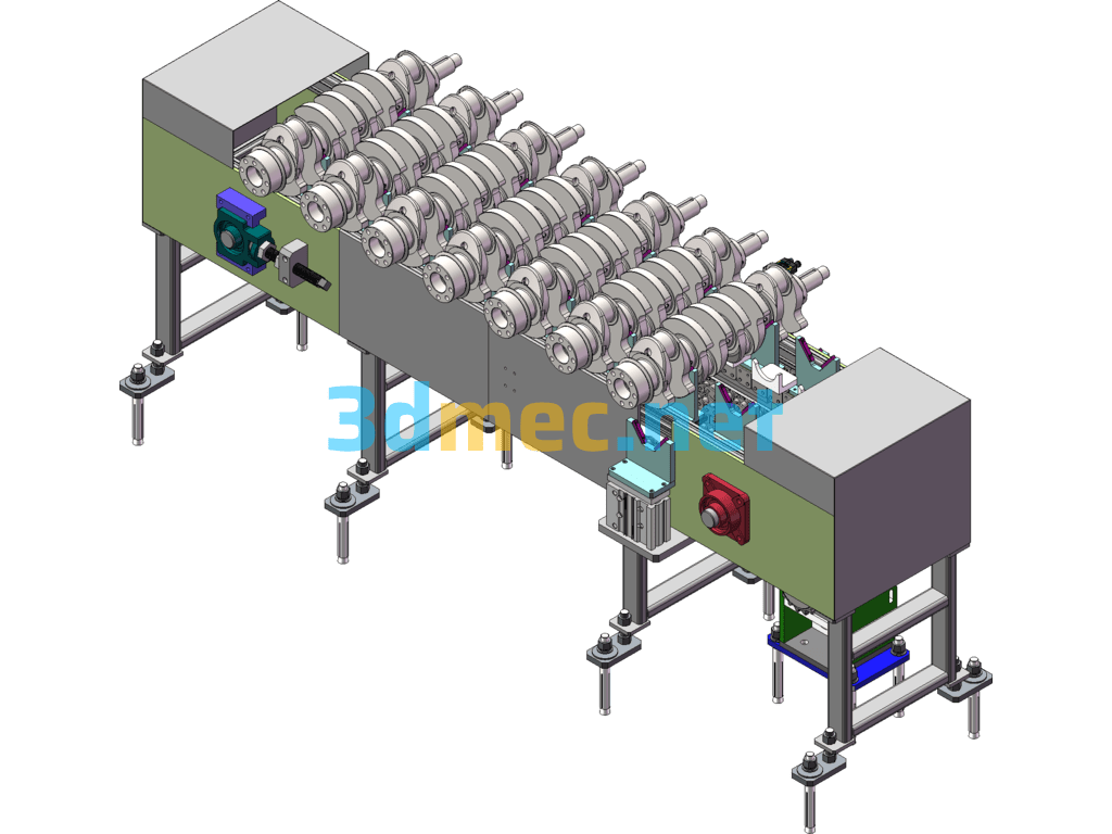 Crankshaft Conveyor Line - 3D Model SolidWorks Free Download