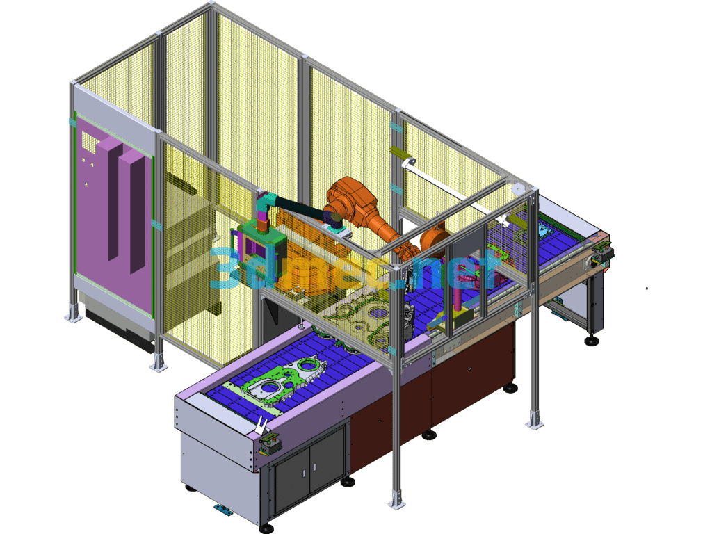 Robot Vision Flexible Glue Coating - 3D Model SolidWorks Free Download